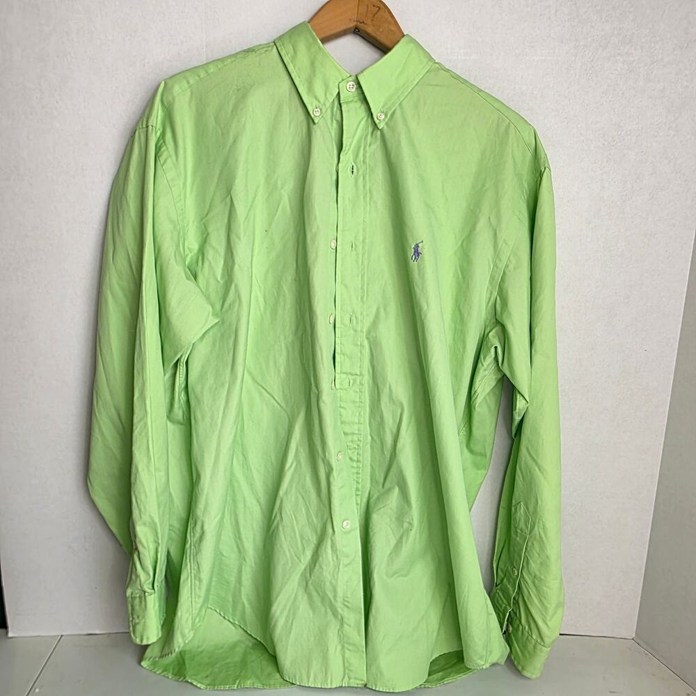 Ralph Lauren, Blake Men's Lime Green Dress Shirt, Large